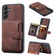 Samsung Galaxy S25 5G Skin Feel Dream RFID Anti-theft PU Card Bag Phone Case - Coffee