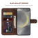 Samsung Galaxy S25 5G Skin Feel Geometric Lines Leather Phone Case - Brown