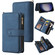 Samsung Galaxy S25 5G Skin Feel Multi Card Slots Zipper Wallet Leather Phone Case - Blue