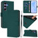 Samsung Galaxy S25 5G Skin Feel Solid Color Leather Phone Case with Lanyard - Dark Green