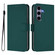 Samsung Galaxy S25 5G Skin Feel Solid Color Leather Phone Case with Lanyard - Dark Green