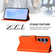 Samsung Galaxy S25 5G Skin Feel Solid Color Leather Phone Case with Lanyard - Orange