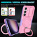 Samsung Galaxy S25 5G Sliding Camshield MagSafe Holder TPU Hybrid PC Phone Case - Purple Pink