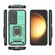 Samsung Galaxy S25 5G Sliding Camshield TPU + PC Shockproof Phone Case with Holder - Green