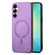 Samsung Galaxy S25 5G Solid Color Retro Magsafe PU Back Cover Phone Case - Purple