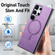 Samsung Galaxy S25 5G Solid Color Retro Magsafe PU Back Cover Phone Case - Purple