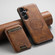 Samsung Galaxy S25 5G Suteni H15 Oil Eax Leather Detachable Wallet Back Phone Case - Brown