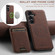 Samsung Galaxy S25 5G Suteni H16 Litchi Texture Leather Detachable Wallet Back Phone Case - Brown