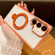 Samsung Galaxy S25 5G Transparent MagSafe Holder Phone Case with Lens Film - Orange