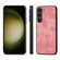 Samsung Galaxy S25 5G Vintage Leather PC Back Cover Phone Case - Pink