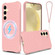 Samsung Galaxy S25 5G Wave Texture MagSafe Magnetic Liquid Silicone Phone Case - Pink