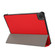 iPad Pro 11 2022 / 2021 3-folding Skin Texture Horizontal Flip TPU + PU Leather Tablet Case with Holder - Red