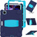 iPad Pro 11 2022 / 2021 / 2020 / 2018 3-Layer Protection Screen Frame + PC + Silicone Shockproof Combination Tablet Case with Holder - NavyBlue+Blue