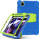 iPad Pro 11 2022 / 2021 / 2020 / 2018 3-Layer Protection Screen Frame + PC + Silicone Shockproof Combination Tablet Case with Holder - Blue+Lime