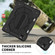 iPad Pro 11 2022 / 2021 / 2020 / 2018 / Air 2020 10.9 Contrast Color Robot Shockproof Silicone PC Tablet Case with Holder & Shoulder Strap - Black