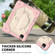 iPad Pro 11 2022 / 2021 / 2020 / 2018 / Air 2020 10.9 Contrast Color Robot Shockproof Silicone PC Tablet Case with Holder & Shoulder Strap - Rose Gold Beige