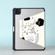 iPad Pro 11 2022 / 2021 / 2020 3-Fold 360 Rotation Painted Leather Smart Tablet Case - Lucky Cat