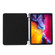 iPad Pro 11 2022 / 2021 Three-folding Electric Pressed Skin Texture Horizontal Flip Shockproof Transparent TPU + PU Leather Tablet Case with Holder & Pen Slot & Sleep / Wake-up Function - Black