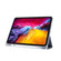 iPad Pro 11 2022 / 2021 Three-folding Electric Pressed Skin Texture Horizontal Flip Shockproof Transparent TPU + PU Leather Tablet Case with Holder & Pen Slot & Sleep / Wake-up Function - Lavender