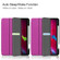 iPad Pro 11 2022 / 2021 Pure Color Horizontal Flip TPU + PU Leather Tablet Case with Three-folding Holder & Sleep / Wake-up Function & Pen Slot - Purple