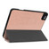 iPad Pro 11 2022 / 2021 Pure Color Horizontal Flip TPU + PU Leather Tablet Case with Three-folding Holder & Sleep / Wake-up Function & Pen Slot - Rose Gold