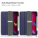 iPad Pro 11 2022 / 2021 Pure Color Horizontal Flip TPU + PU Leather Tablet Case with Three-folding Holder & Sleep / Wake-up Function & Pen Slot - Dark Blue