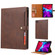 iPad Pro 12.9 2022/2021/2020 Calf Texture Double Fold Clasp Horizontal Flip Leather Tablet Case with Photo Frame & Holder & Card Slots & Wallet - Brown