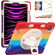 iPad Pro 12.9 2022 / 2021 / 2020 / 2018  Silicone + PC Protective Tablet Case with Holder & Shoulder Strap - Colorful Red