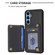 Samsung Galaxy A54 5G BF25 Square Plaid Card Bag Holder Phone Case - Black