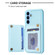 Samsung Galaxy A54 5G BF26 Wave Pattern Card Bag Holder Phone Case - Blue