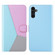 Samsung Galaxy A54 5G Tricolor Stitching Flip Leather Phone Case - Blue