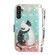 Samsung Galaxy A54 5G 3D Colored Pattern Flip Leather Phone Case - Black White Cat