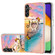 Samsung Galaxy A54 5G Electroplating Pattern IMD TPU Shockproof Phone Case with Ring Holder - Dream Butterfly