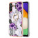 Samsung Galaxy A54 5G Electroplating Pattern IMD TPU Shockproof Phone Case with Ring Holder - Purple Flower