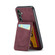 Samsung Galaxy A54 5G Fierre Shann Crazy Horse Card Holder Back Cover PU Phone Case - Wine Red