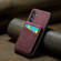 Samsung Galaxy A54 5G Fierre Shann Crazy Horse Card Holder Back Cover PU Phone Case - Wine Red