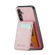 Samsung Galaxy A54 5G Fierre Shann Crazy Horse Card Holder Back Cover PU Phone Case - Pink