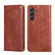 Samsung Galaxy A54 5G Gloss Oil Solid Color Magnetic Leather Phone Case - Brown