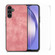 Samsung Galaxy A54 5G ENKAY Retro Leather Skin PC Phone Case with High Aluminum-silicon Glass Film - Pink