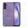 Samsung Galaxy A54 5G ENKAY Retro Leather Skin PC Phone Case with High Aluminum-silicon Glass Film - Purple