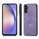 Samsung Galaxy A54 5G ENKAY Retro Leather Skin PC Phone Case with High Aluminum-silicon Glass Film - Purple