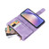 Samsung Galaxy A54 5G Skin Feel Multi-Card Wallet Zipper Leather Phone Case - Purple