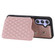 Samsung Galaxy A54 5G Grid Texture Card Bag Phone Case with Lanyard - Rose Gold