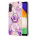 Samsung Galaxy A54 5G Splicing Marble Flower IMD TPU Phone Case Ring Holder - Light Purple