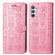 Samsung Galaxy A54 5G Cat and Dog Embossed Leather Phone Case - Pink