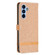 Samsung Galaxy A54 5G Color Block Denim Texture Leather Phone Case - Brown