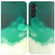 Samsung Galaxy A54 5G Watercolor Pattern Flip Leather Phone Case - Cyan Green