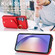 Samsung Galaxy A54 5G Zipper Card Bag Phone Case with Dual Lanyard - Red