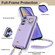 Samsung Galaxy A54 5G Zipper Card Bag Phone Case with Dual Lanyard - Purple