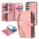 Samsung Galaxy A54 5G Zipper Wallet Detachable MagSafe Leather Phone Case - Pink